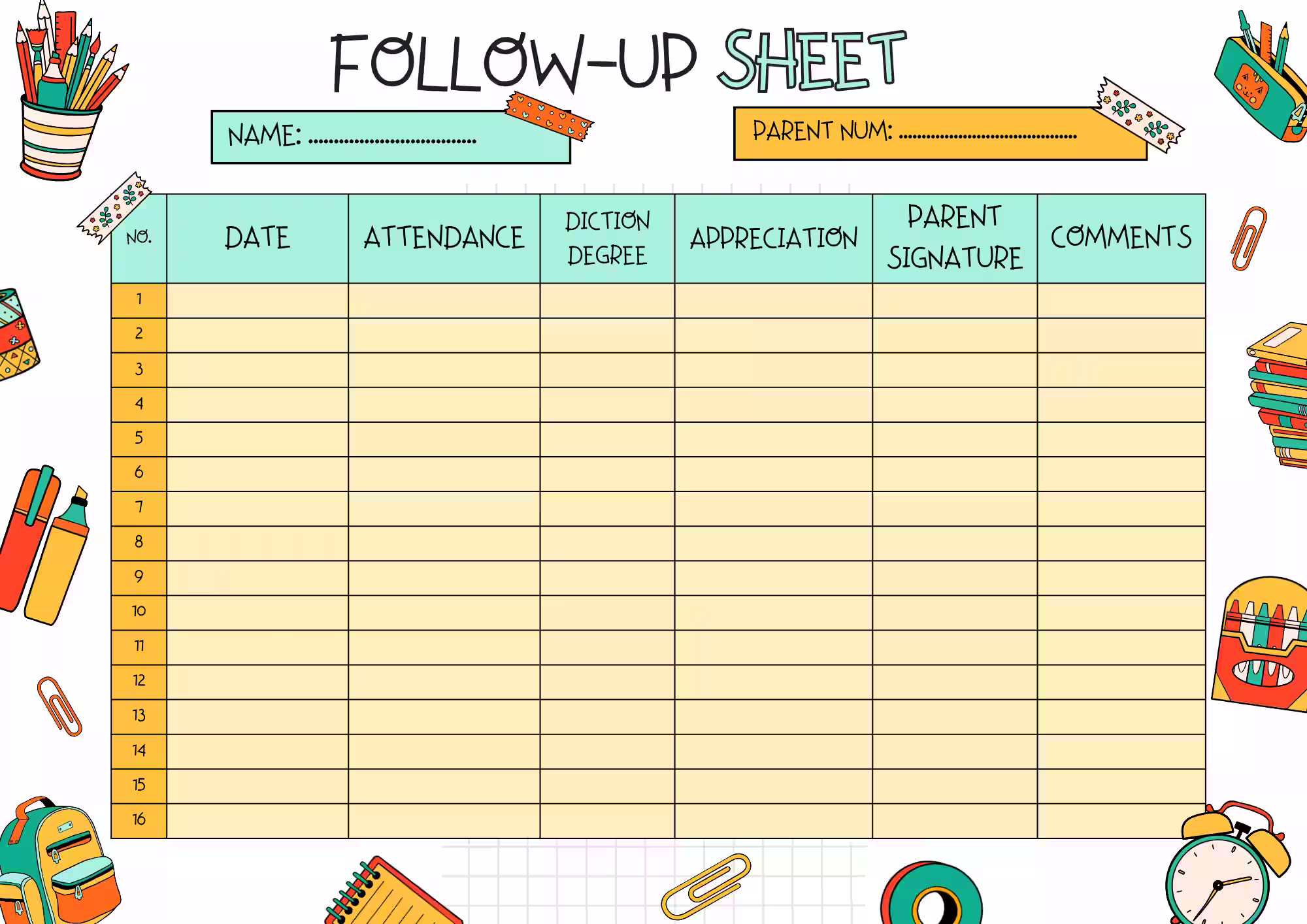 Follow Sheet